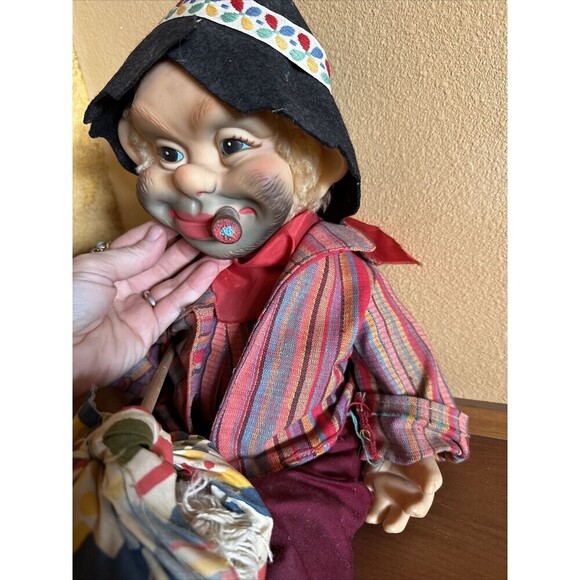 Vintage Rushton Cigar Smoking Hobo Rubber Face Striped Clothes Rare - Picture 4 of 14